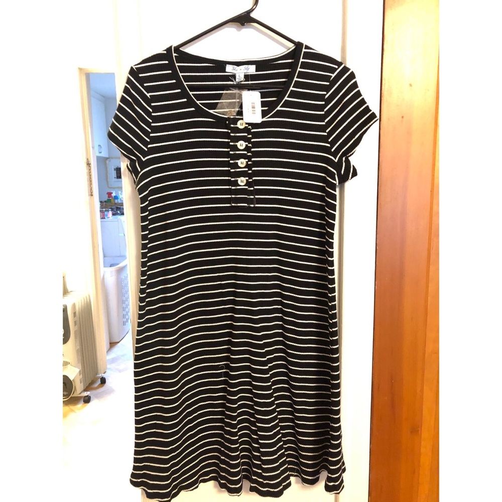 Henley Ribbed Knit Dress